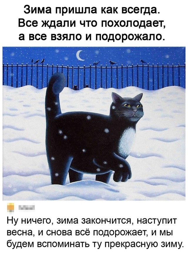 зима пришла и все подорожало